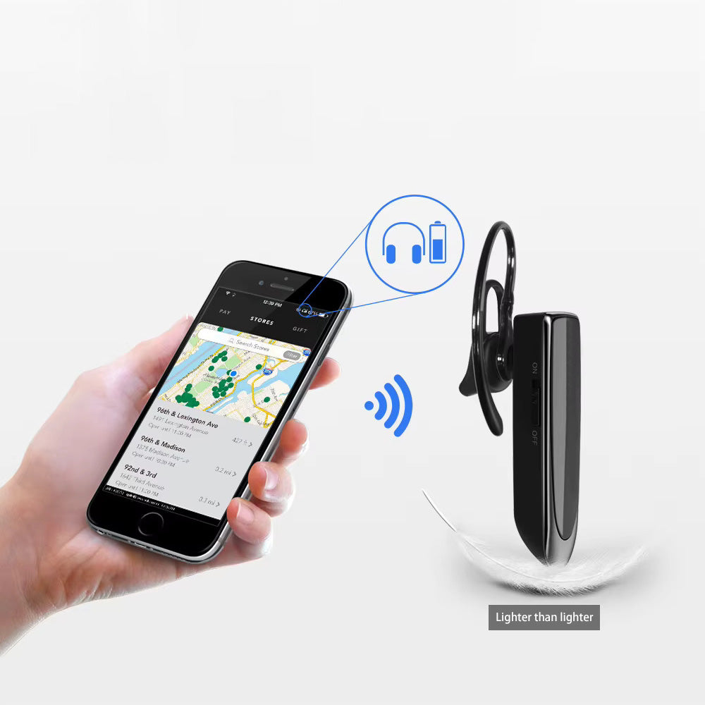 Techsuit - Premium Bluetooth Headset UrbanEar (CB1) - HandsFree, Type-C, Noise Cancelling, Light & Comfortable - Black