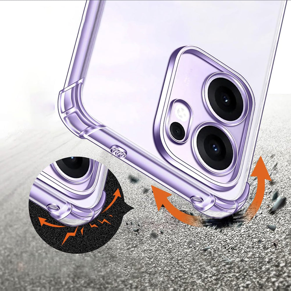 Techsuit - Shockproof Clear Silicone - Oppo Reno13 F 4G / Reno13 F 5G / Reno13 FS 5G - Clear