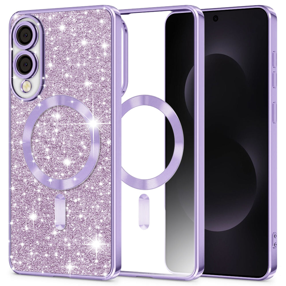 Techsuit - Luxury Glitter MagSafe - Samsung Galaxy S25 Edge - Light Purple