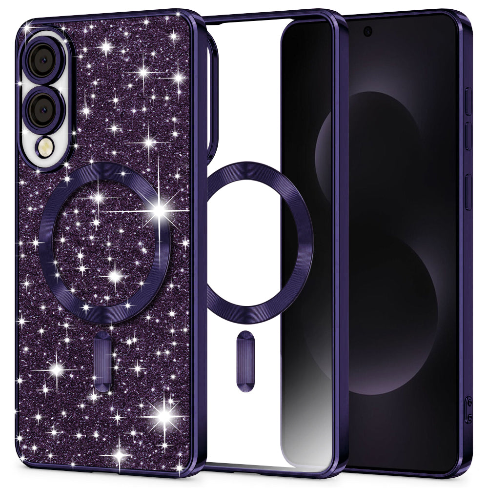 Techsuit - Luxury Glitter MagSafe - Samsung Galaxy S25 Edge - Deep Purple
