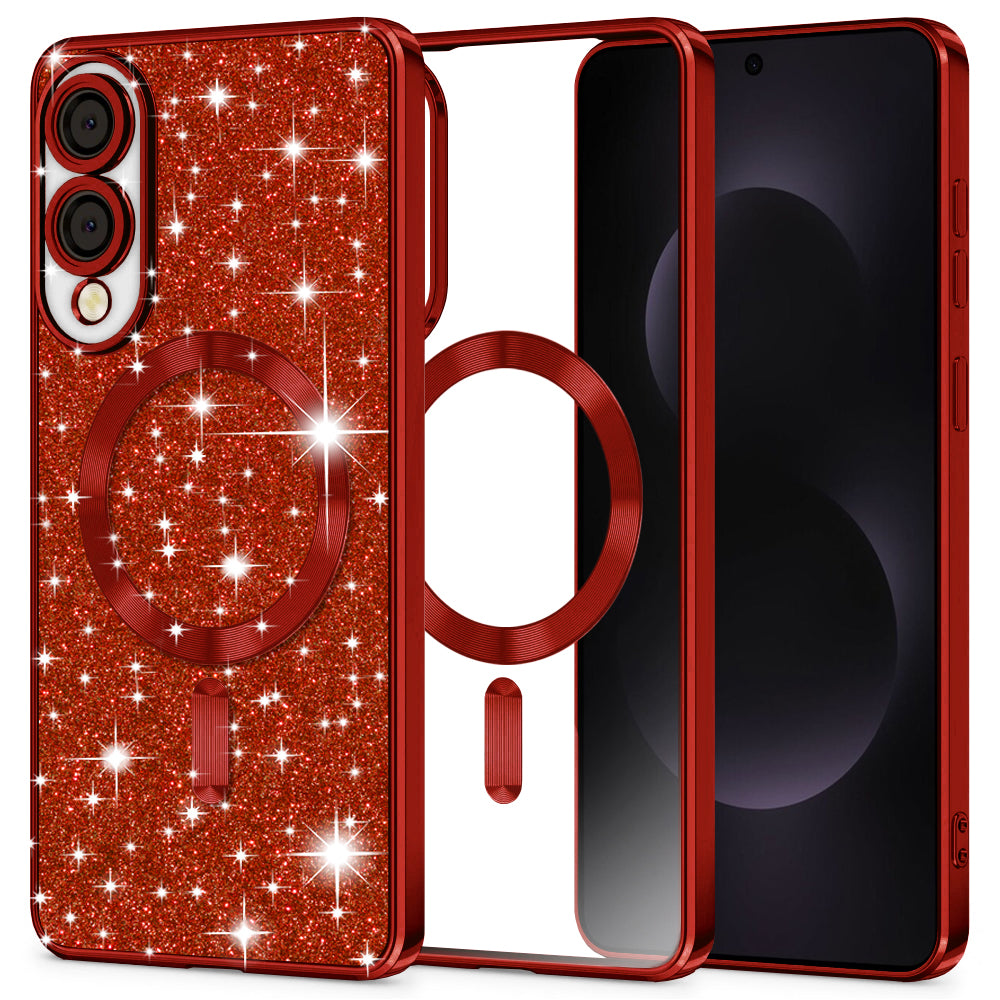 Techsuit - Luxury Glitter MagSafe - Samsung Galaxy S25 Edge - Red