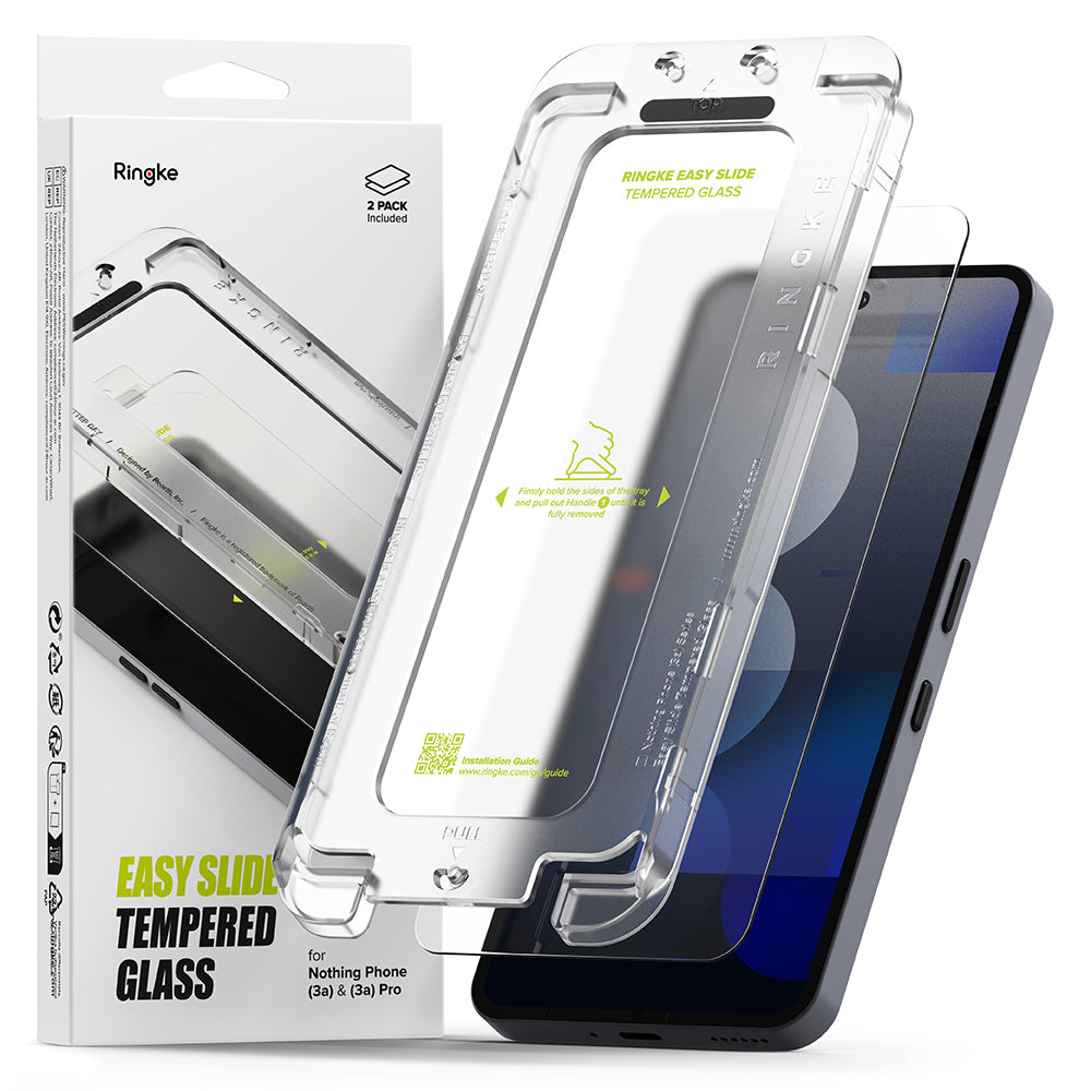 Ringke - Easy Slide Tempered Glass (2 pack) - Nothing Phone (3a) / (3a) Pro - Clear