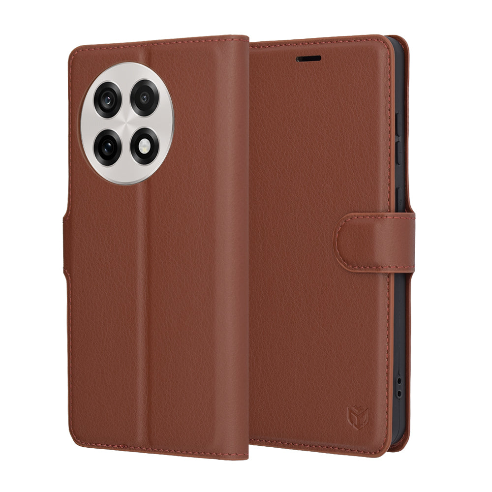 Techsuit - Leather Folio - OnePlus 13R - Brown