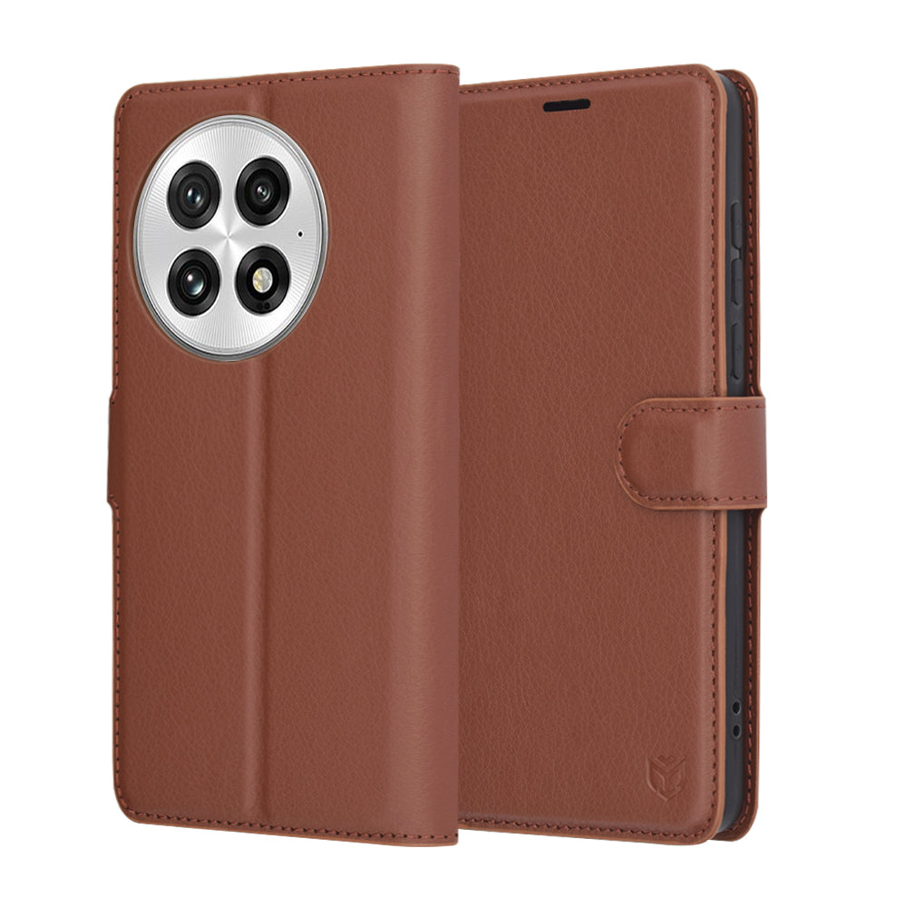 Techsuit - Leather Folio - OnePlus 13 - Brown