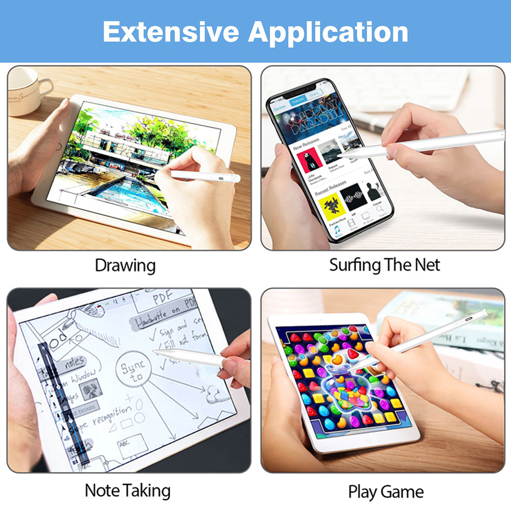 Lito - Stylus Pen (T3) - for Android, iOS, Microsoft, Type-C, Fast Charging, 90mAh, Aluminum Alloy - White