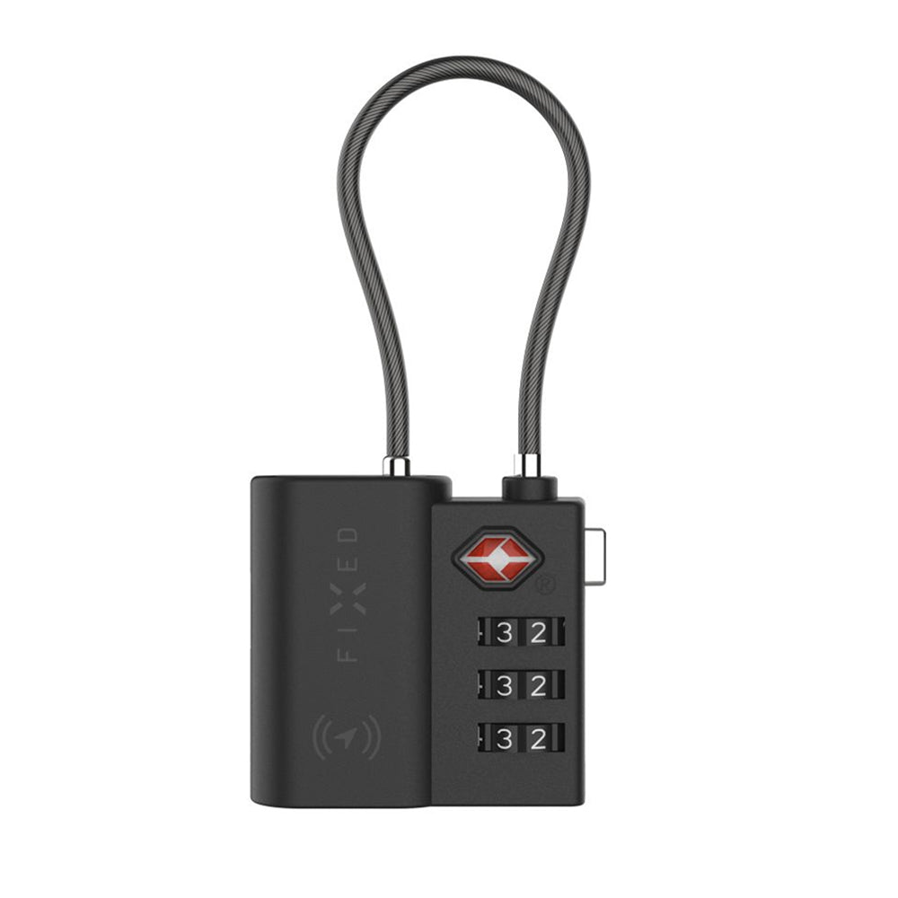 Fixed - Smart Tracker (FIXTAG-LC-BK) - Travel Lock with Locator, Apple Find My, IPX4, Type-C, Bluetooth 5.2, 60mAh - Black