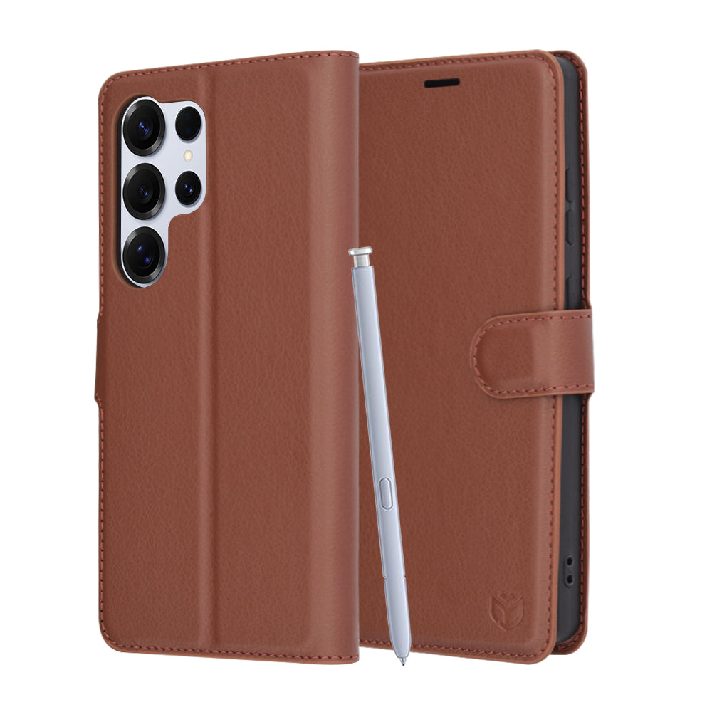 Techsuit - Leather Folio - Samsung Galaxy S25 Ultra - Brown