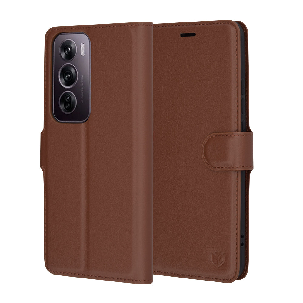 Techsuit - Leather Folio - Oppo Reno12 Pro - Brown