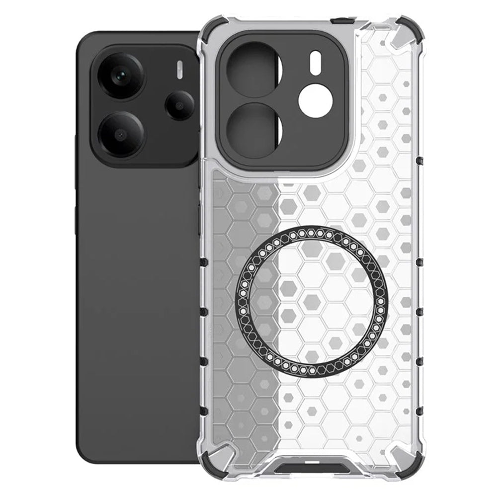 Techsuit - HoneyComb Shield MagSafe - Xiaomi Redmi Note 14 4G (Regional) - White