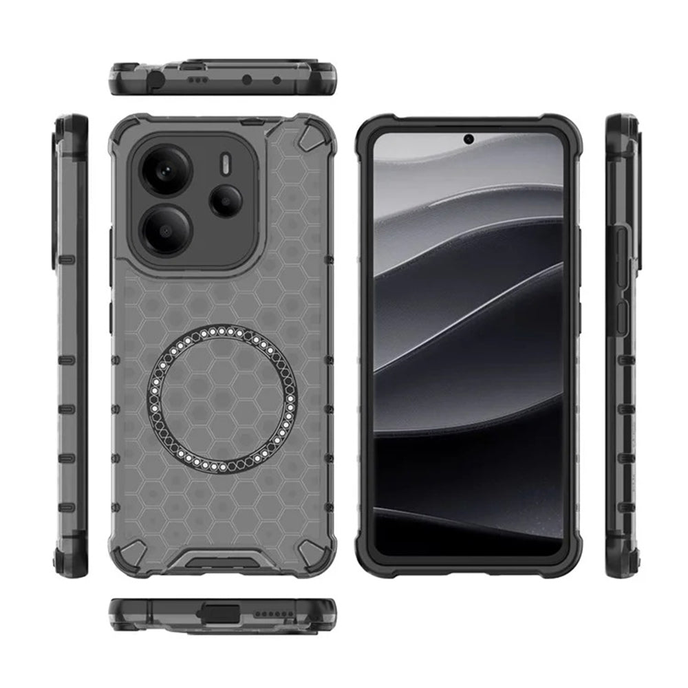 Techsuit - HoneyComb Shield MagSafe - Xiaomi Redmi Note 14 4G (Regional) - Black