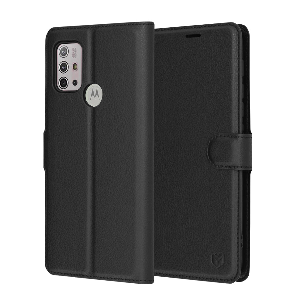 Techsuit - Leather Folio - Motorola Moto G10 / Moto G20 / Moto G30 - Black