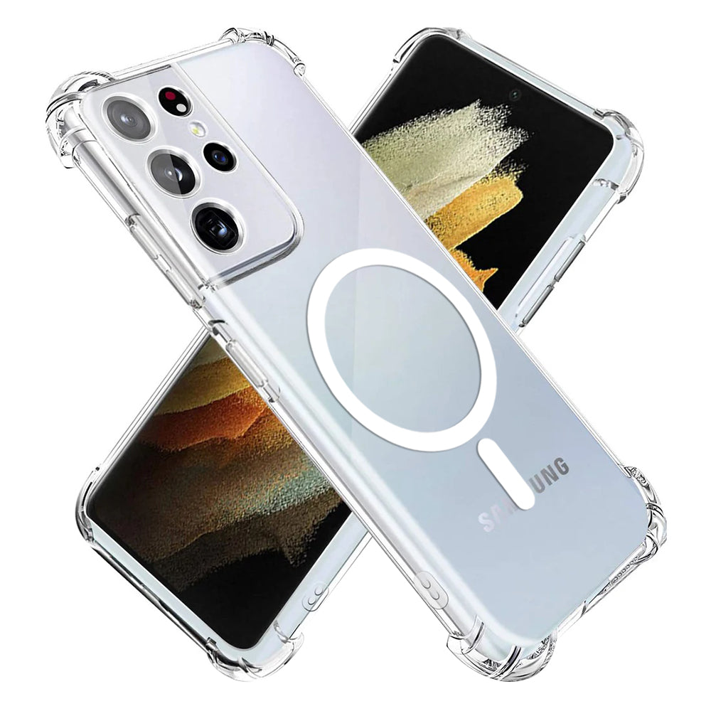 Techsuit - Shockproof Clear Silicone MagSafe - Samsung Galaxy S21 Ultra 5G - Clear