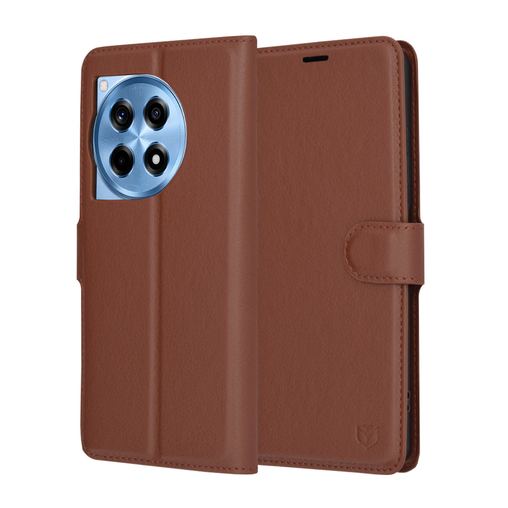 Techsuit - Leather Folio - OnePlus 12R - Brown