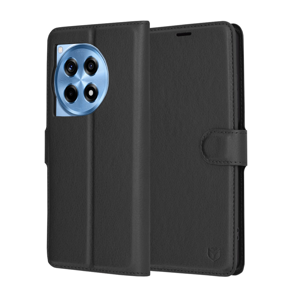 Techsuit - Leather Folio - OnePlus 12R - Black