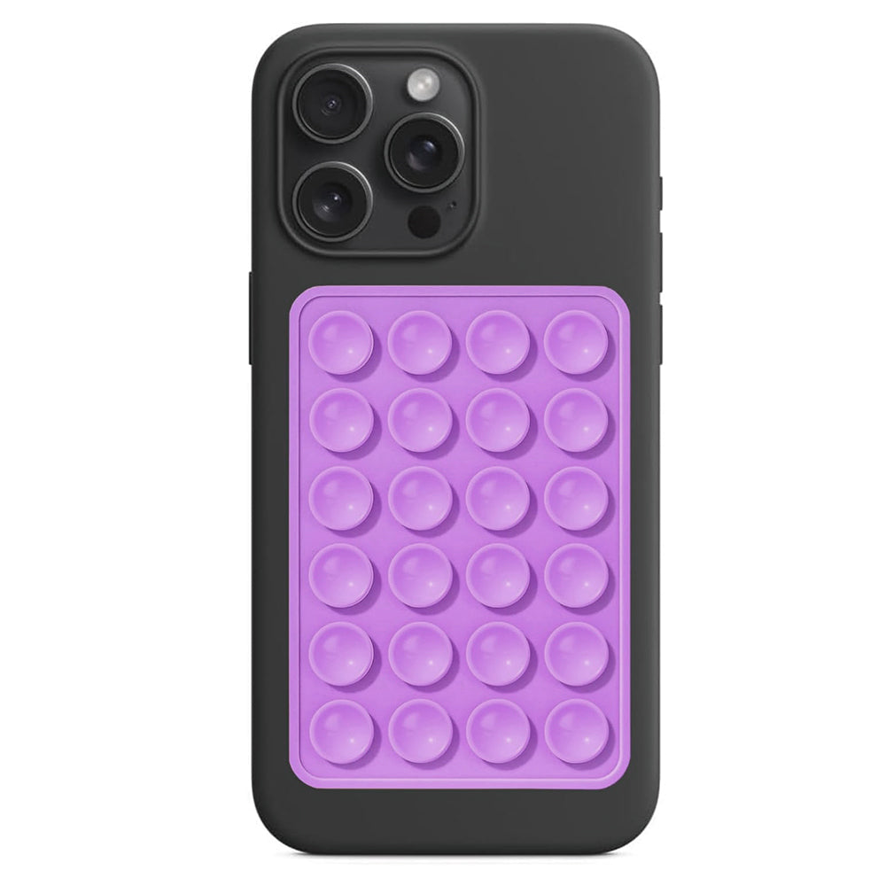 Techsuit - Phone Holder (SP-PAD) - Suction Pad for Selfies, Silicone, Adhesive Mount, Rectangular Shape - Violet