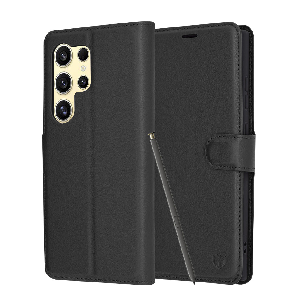 Techsuit - Leather Folio - Samsung Galaxy S24 Ultra - Black