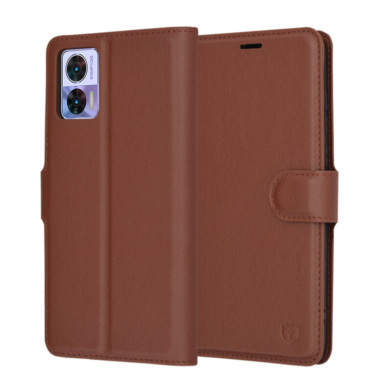 Techsuit - Leather Folio - Motorola Edge 30 Neo - Brown