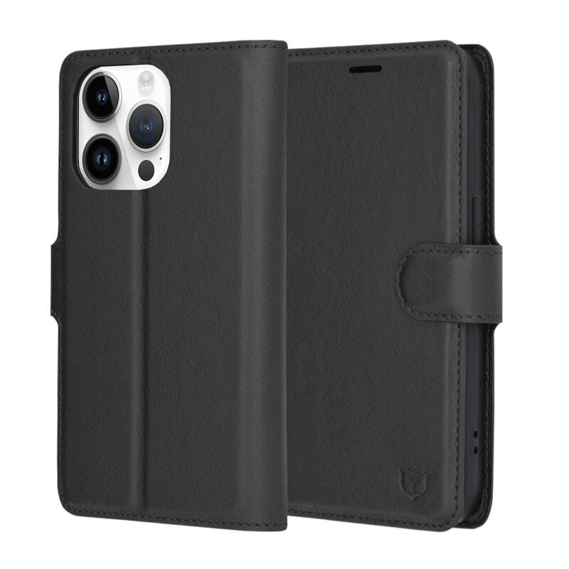 Techsuit - Leather Folio - iPhone 14 Pro - Black