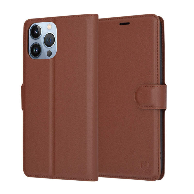 Techsuit - Leather Folio - iPhone 13 Pro Max - Brown