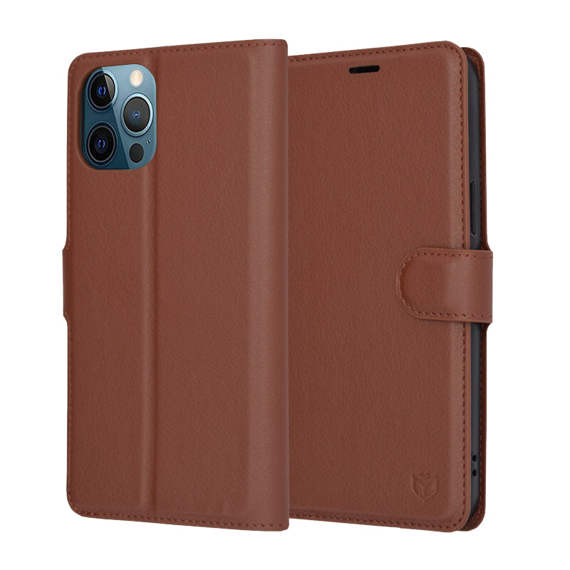 Techsuit - Leather Folio - iPhone 12 Pro Max - Brown