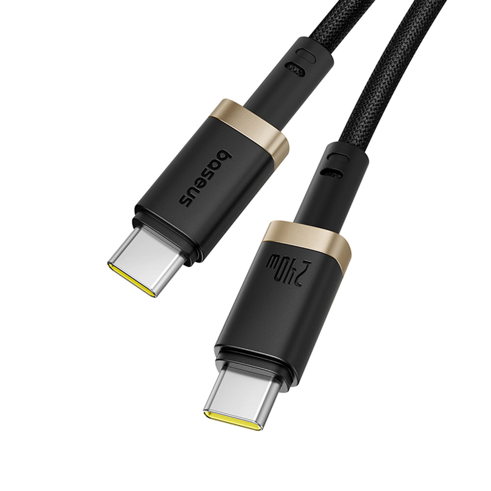 Baseus - Data Cable Dura Series (P10377803U03-00) - for MacBook, Fast Charging, Type-C, PD 240W, 480Mbps, 1m - Gold / Black
