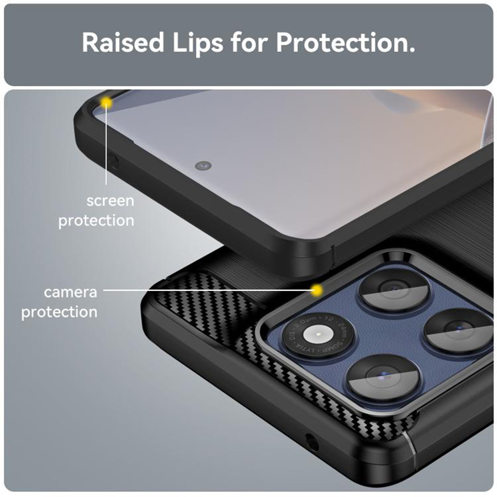 Techsuit - Carbon Silicone - Motorola Edge 60 Pro - Black