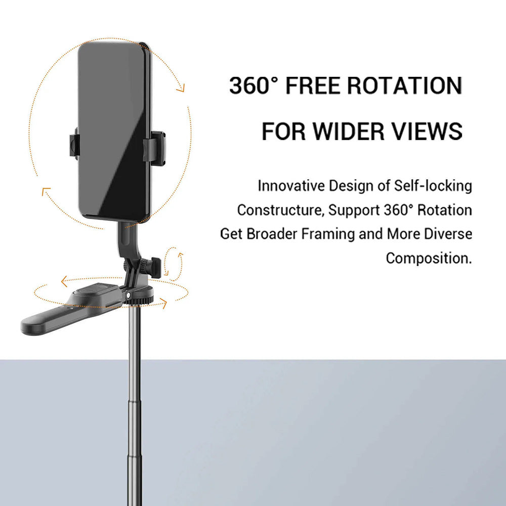 Techsuit - Selfie Stick (K28P) - Stable Monopod/Tripod with Bluetooth Remote Control, 183cm - Black