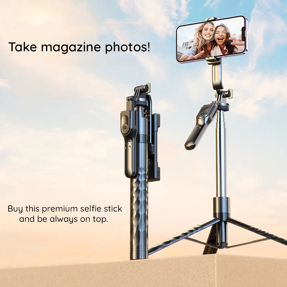 Techsuit - Selfie Stick (K28P) - Stable Monopod/Tripod with Bluetooth Remote Control, 183cm - Black