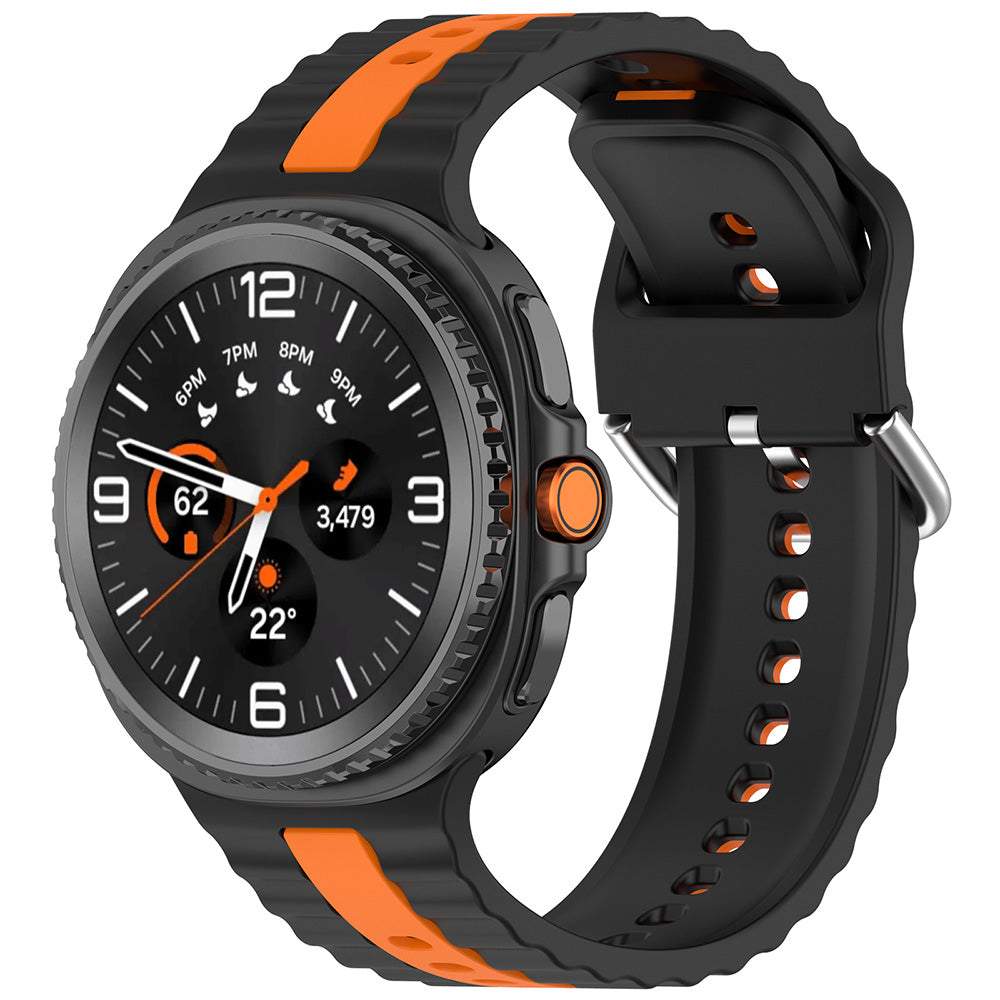 Techsuit - Watchband (W078) - Samsung Galaxy Watch8 40mm/Watch8 44mm/Watch8 Classic - Black / Orange