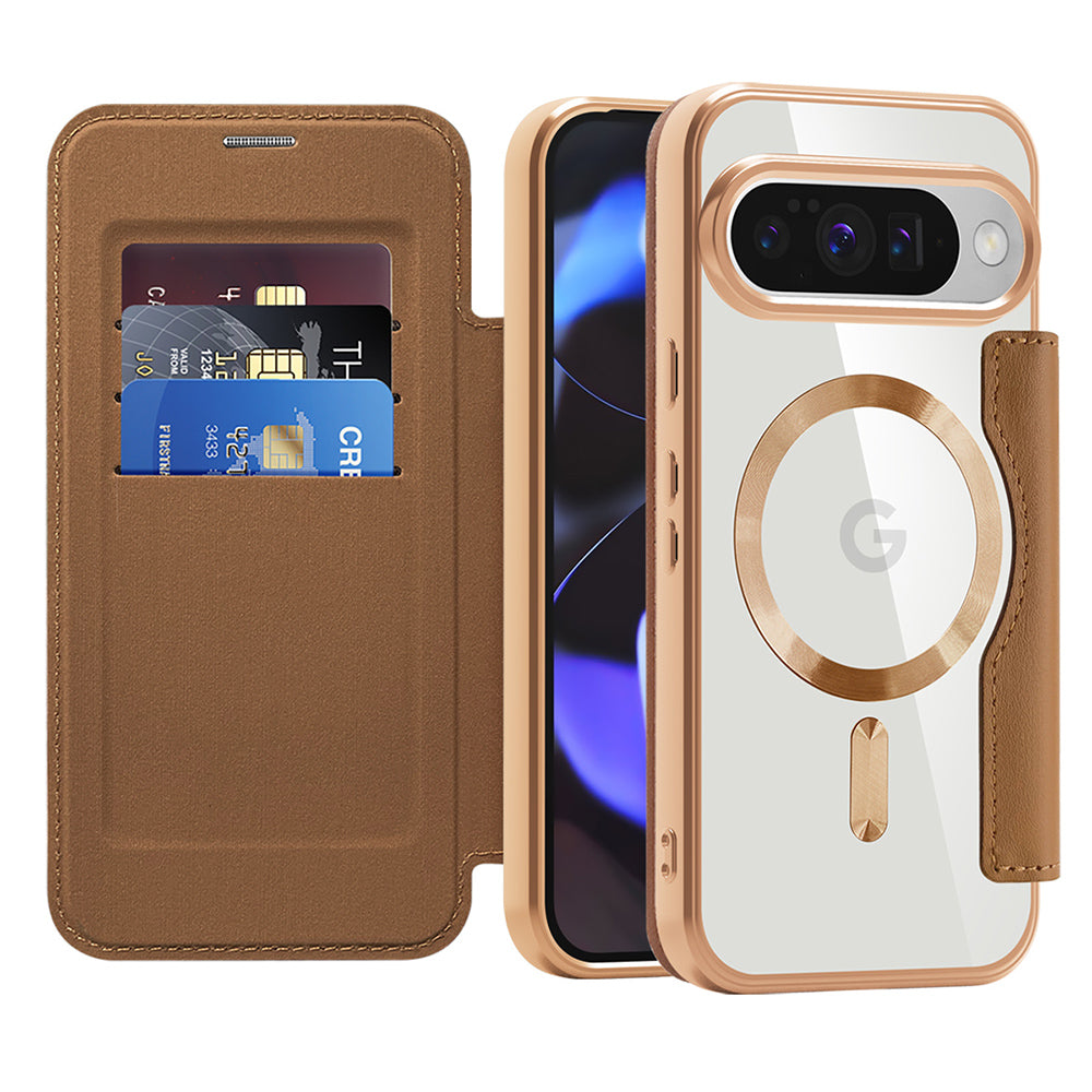 Techsuit - SmartMag Book Case - Google Pixel 10 / 10 Pro - Brown