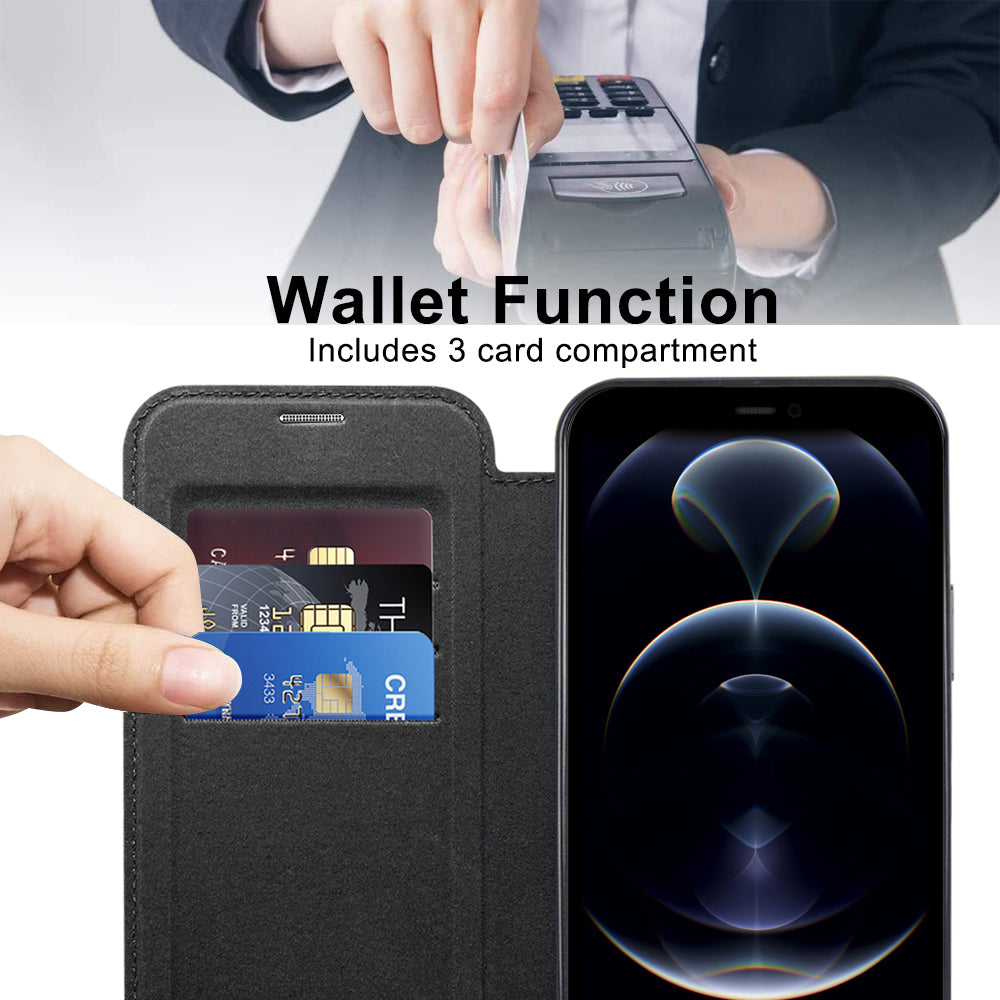 Techsuit - SmartMag Book Case - iPhone 12 Pro - Black