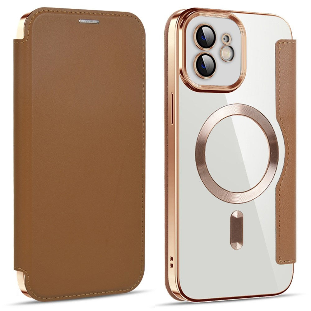 Techsuit - SmartMag Book Case - iPhone 12 - Brown