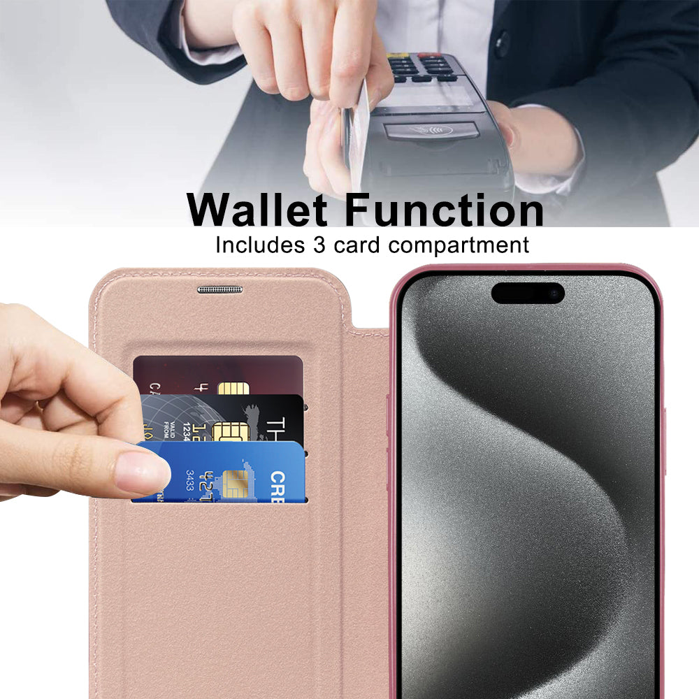 Techsuit - SmartMag Book Case - iPhone 15 Pro - Pink