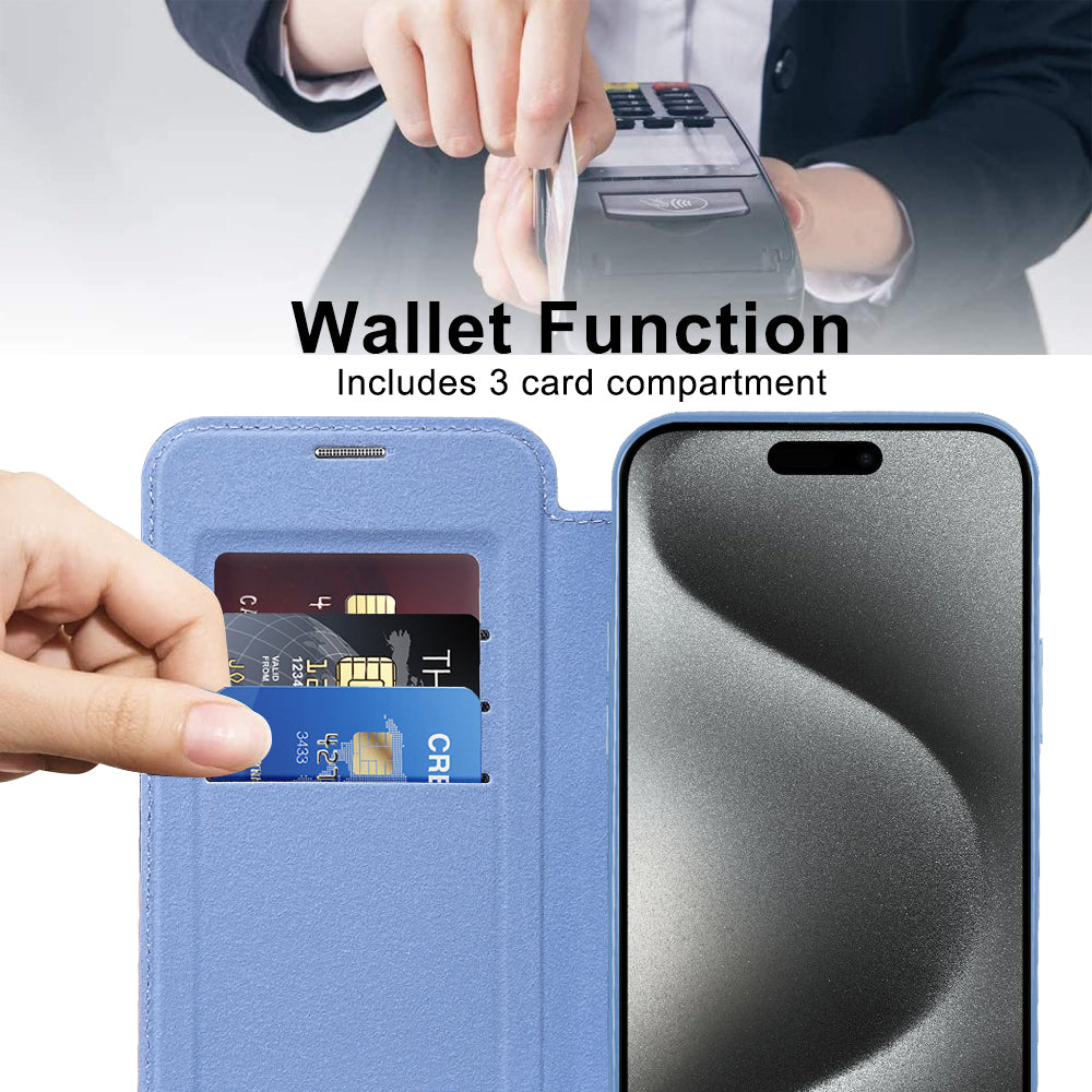 Techsuit - SmartMag Book Case - iPhone 15 Pro - Light Blue