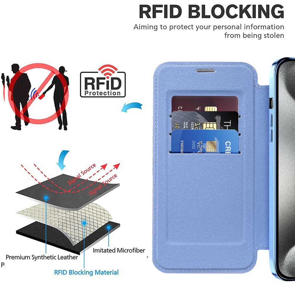 Techsuit - SmartMag Book Case - iPhone 15 Pro - Light Blue