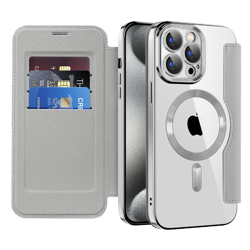 Techsuit - SmartMag Book Case - iPhone 15 Pro - Gray