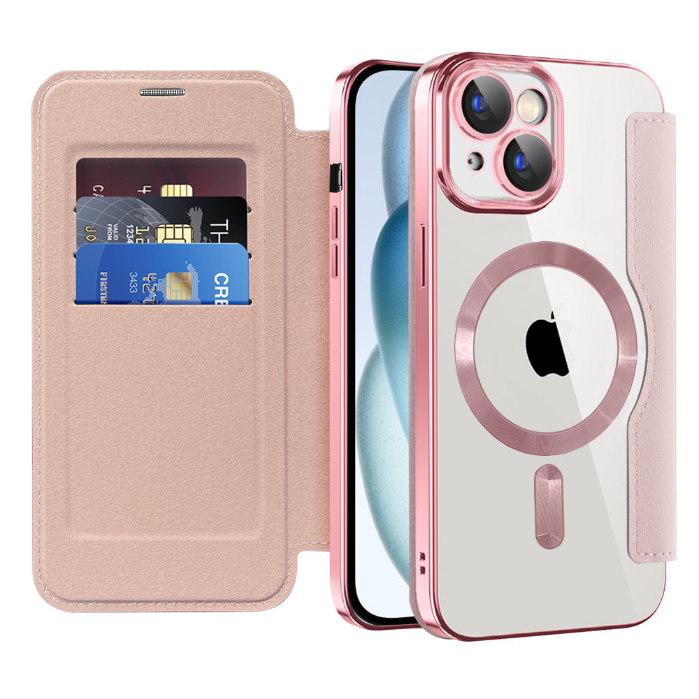 Techsuit - SmartMag Book Case - iPhone 15 Plus - Pink