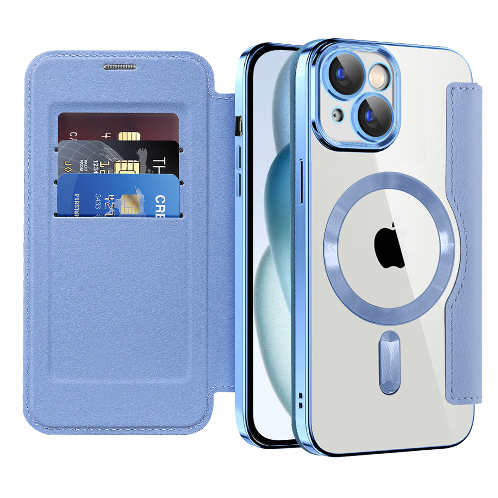 Techsuit - SmartMag Book Case - iPhone 15 Plus - Light Blue