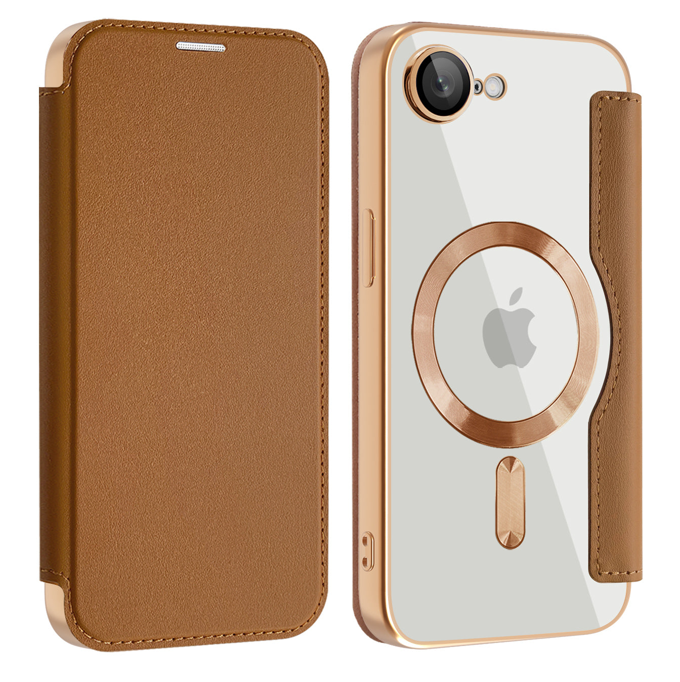 Techsuit - SmartMag Book Case - iPhone 16e - Brown
