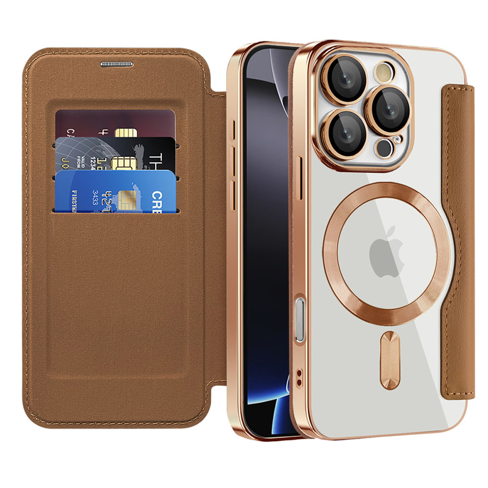 Techsuit - SmartMag Book Case - iPhone 16 Pro - Brown