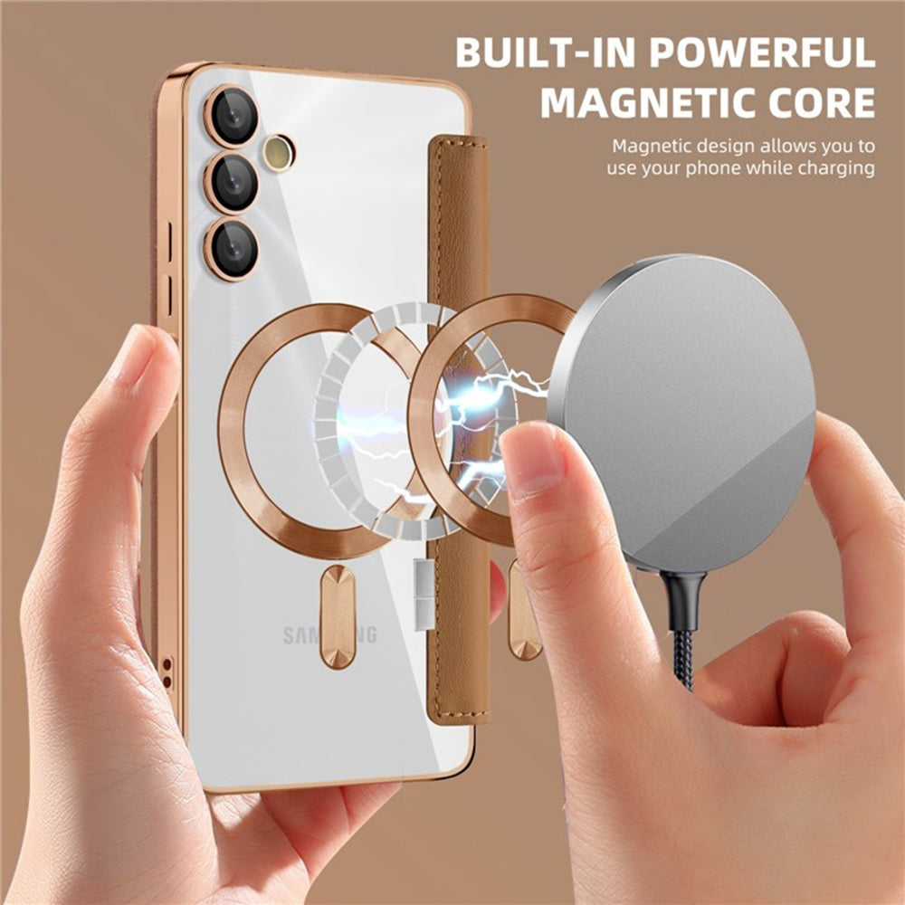 Techsuit - SmartMag Book Case - Galaxy A05s - Brown