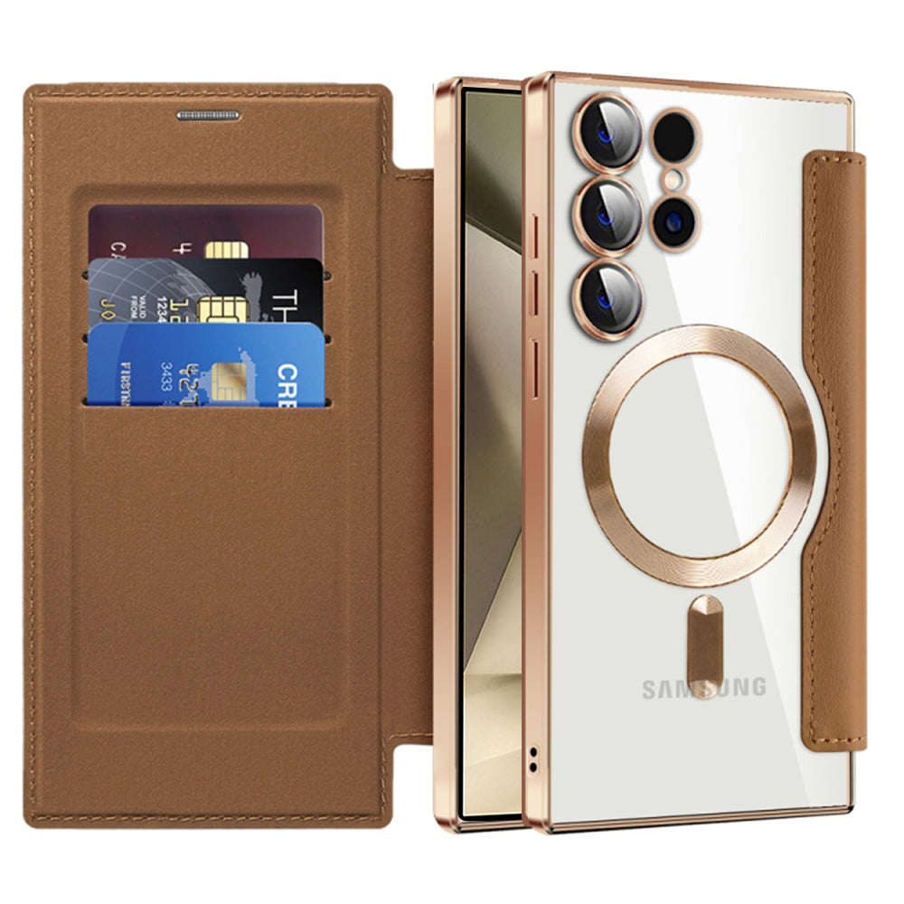 Techsuit - SmartMag Book Case - Samsung Galaxy S24 Ultra - Brown
