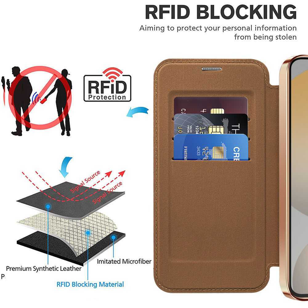 Techsuit - SmartMag Book Case - Galaxy S24 - Brown