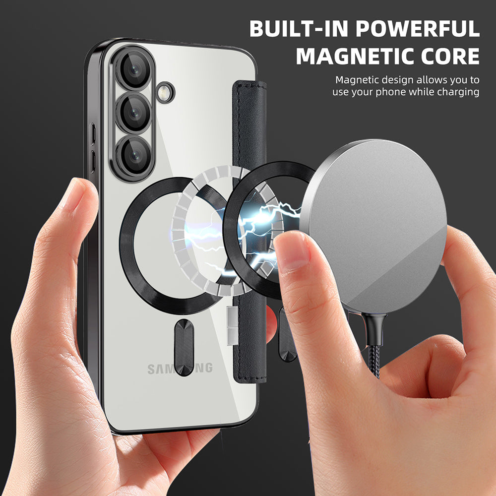 Techsuit - SmartMag Book Case - Galaxy S25 - Black