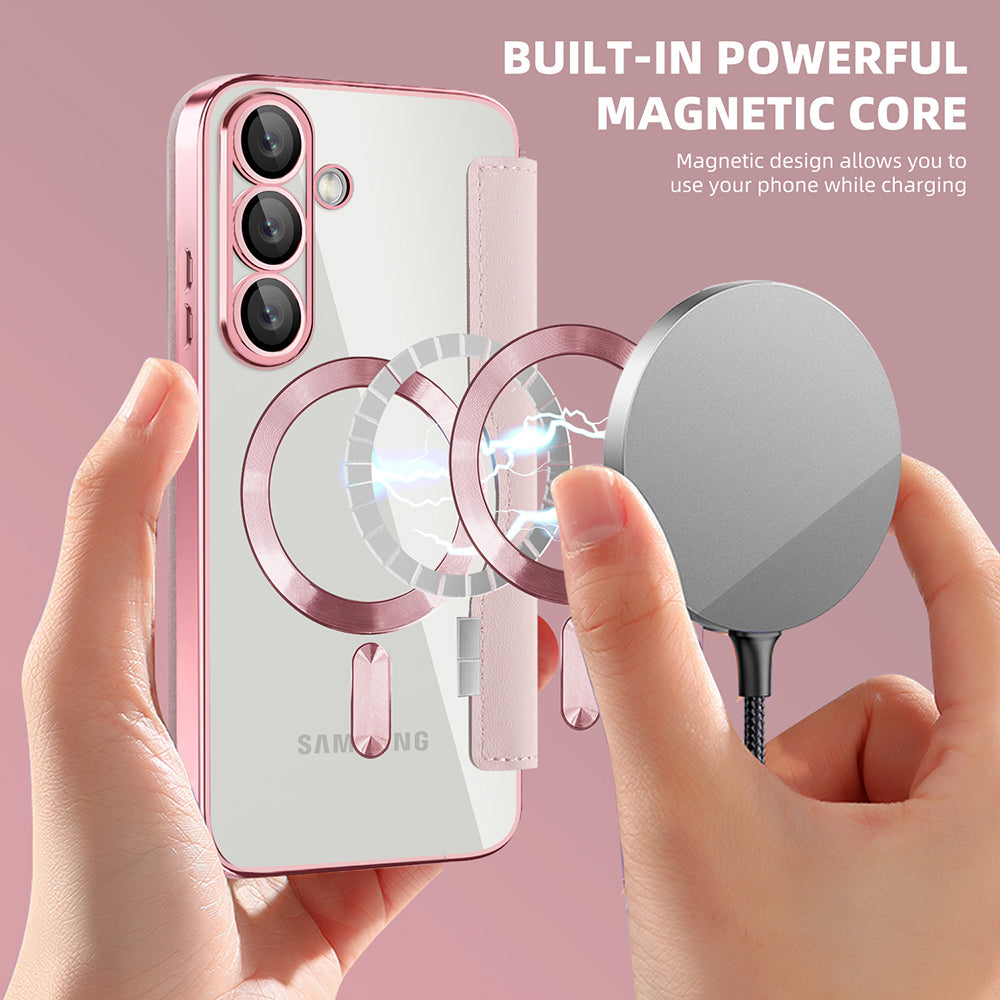 Techsuit - SmartMag Book Case - Galaxy S25 Plus - Pink