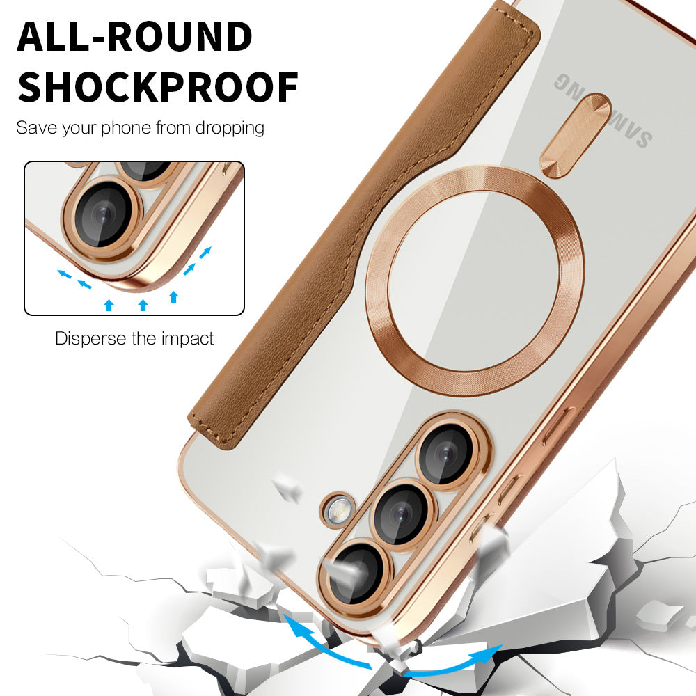 Techsuit - SmartMag Book Case - Galaxy S25 Plus - Brown