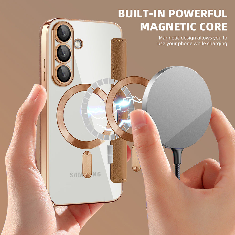 Techsuit - SmartMag Book Case - Galaxy S25 Plus - Brown