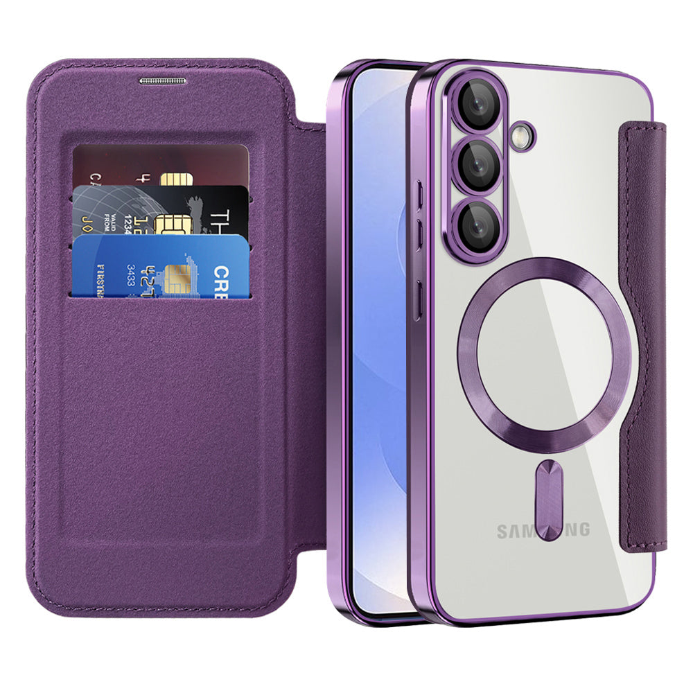 Techsuit - SmartMag Book Case - Samsung Galaxy S25 Plus - Purple