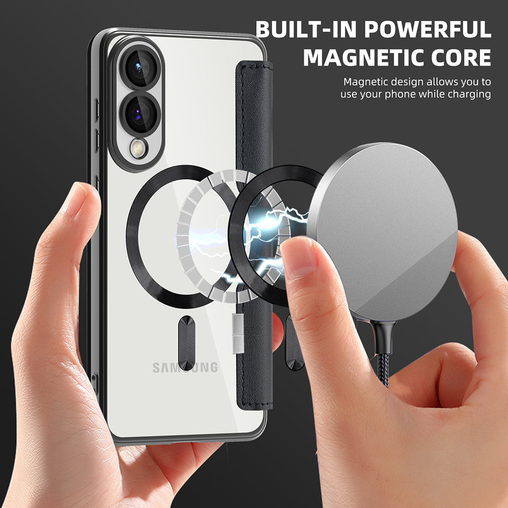 Techsuit - SmartMag Book Case - Galaxy S25 Edge - Black