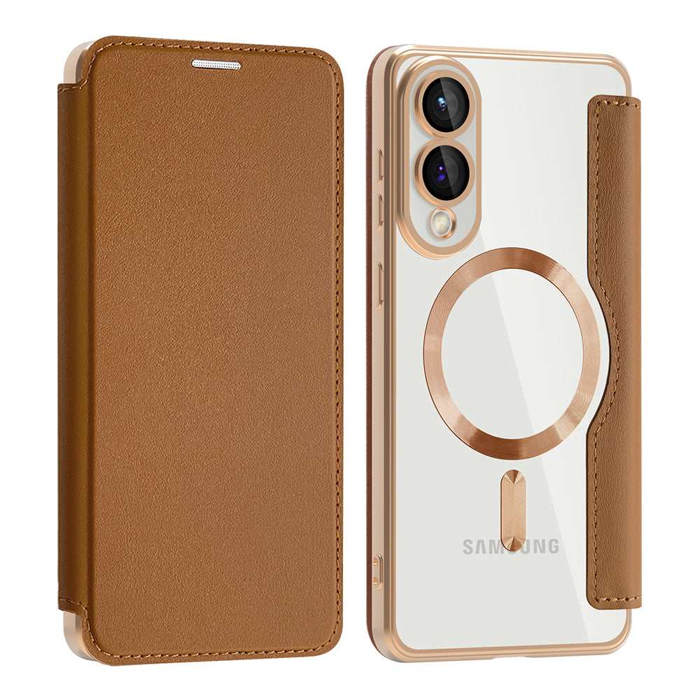 Techsuit - SmartMag Book Case - Galaxy S25 Edge - Brown